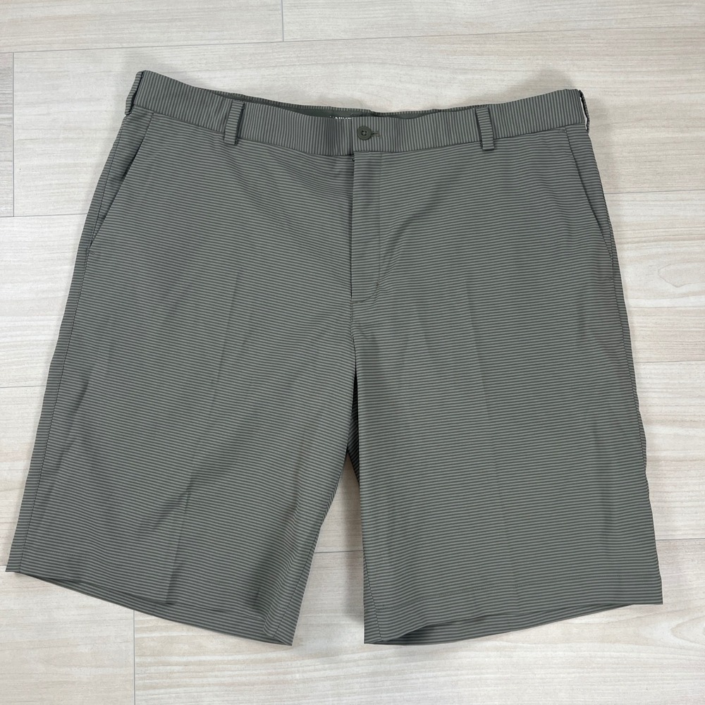 Nike Golf Tour Performance Dri-FIT Shorts Mens 40 Olive Green Striped Athletic